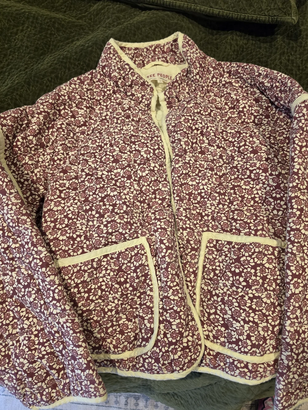 Free People Women's Floral Quilted Jacket - Purple